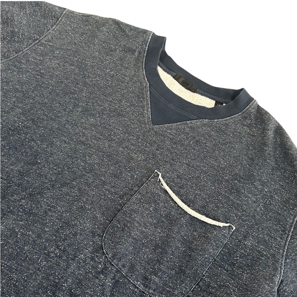 ATM Anthony Thomas Mellilo Men's Large Blue Cut Off Pullover‎ Crewneck Sweater
